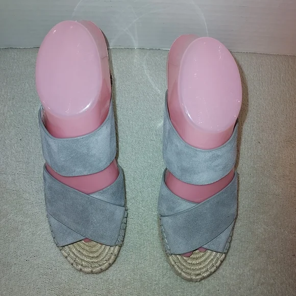 Kenneth Cole New York Olivia X-Band Grey Espadrille Wedge Sandal size 7 - Picture 5 of 8